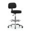 Tabouret réglable en hauteur avec dossier et repose-pieds PERCH Chrome Walter | Hauteur du banc moyen: 21 à 28,5 po-17577993-137931384