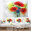 Tapisserie de fleurs de pavot rouge vif-28506389