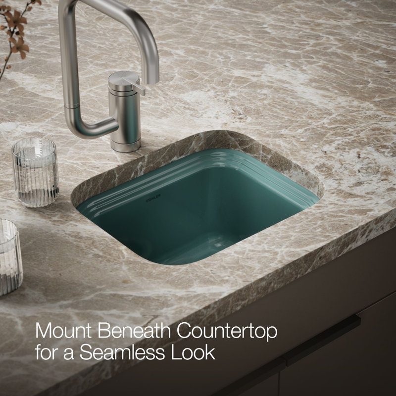 Northland™ 15" L x 12.38" W Undermount Kitchen Sink, Teal
