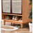 50" Brown+Tan Rectangular Solid Wood Shoe Storage
