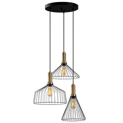 3 - Light Matte Black Cluster Pendant