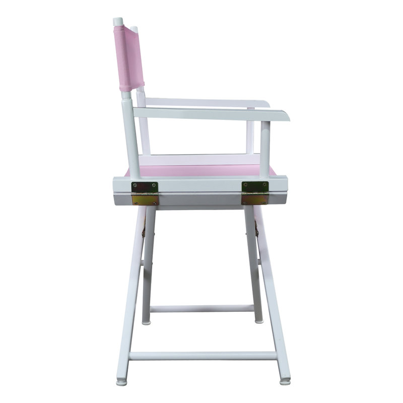 Chaise de réalisateur pliante 18 po, Blanc, Rose