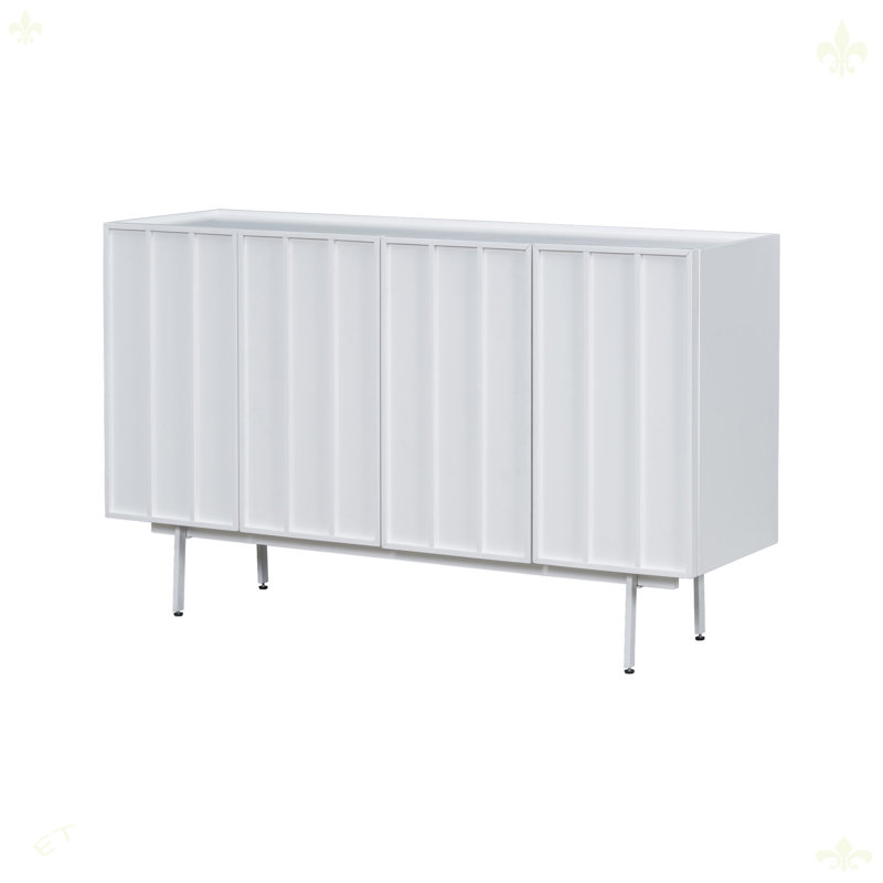 Armoire moderne avec 4 portes, convenant aux salons, Blanc