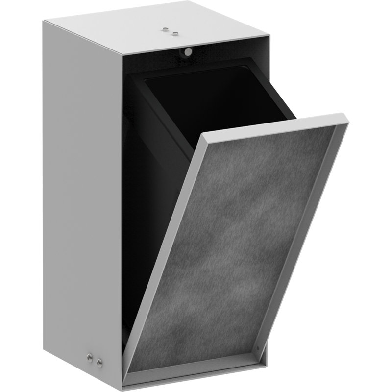 Poubelle encastrée avec tablette et porte inclinable hansgrohe XtraStoris Rock, Blanc mat