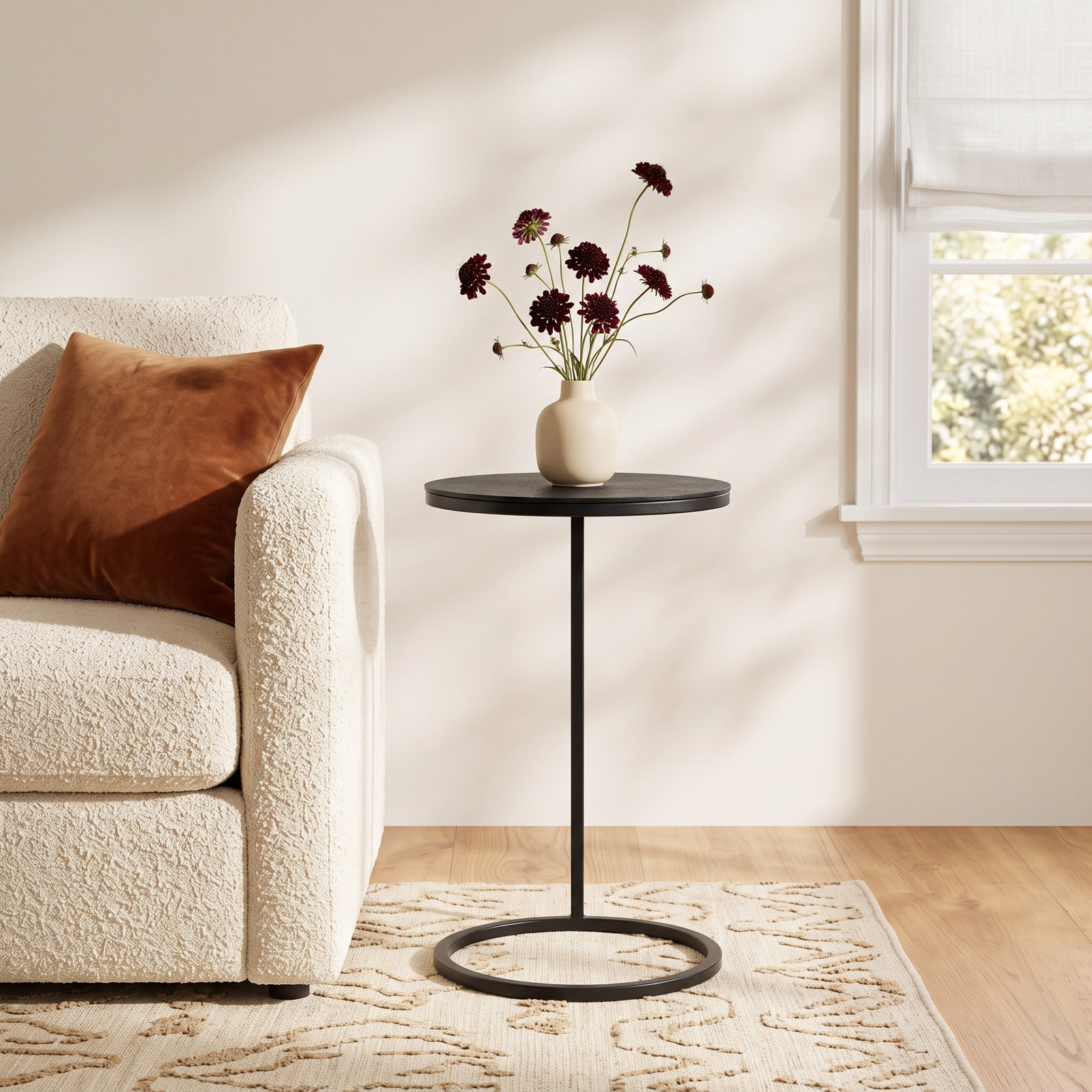 Addie 13" End Table, Aged Black Top/Aged Black Base