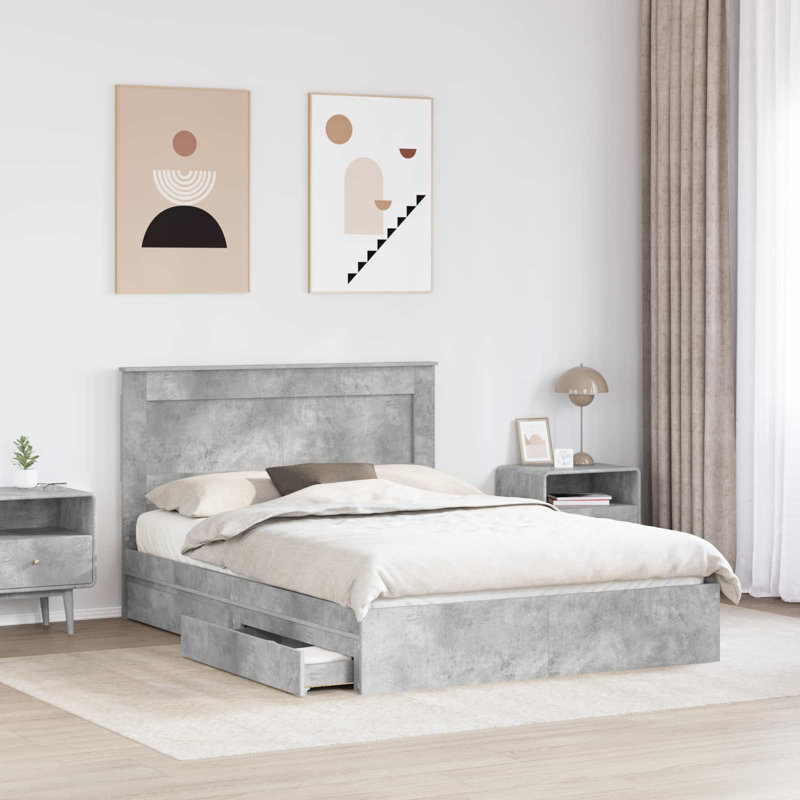 Bed, Kingsize (5'), Concrete Grey