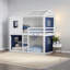 Lit amusant pour enfants en bois massif et bois aggloméré, maisonnette de style rustique