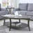Contemporary Oval Shelf Coffee Table Set With Ample Display And Storage Space