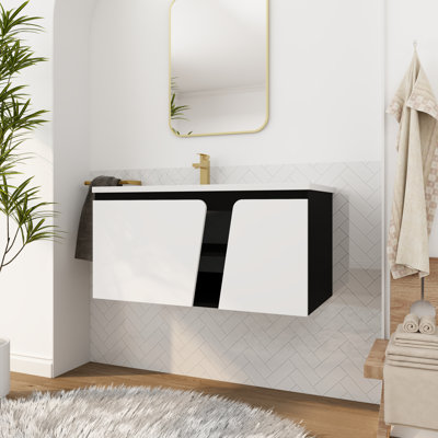 39.59'' Single Bathroom Vanity with Ceramic Top