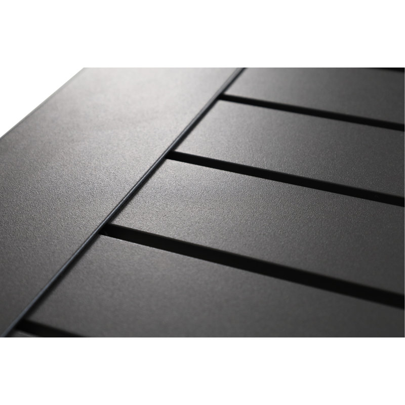 Table confortable à trois places et rectangulaire, coussins confortables gris, structure et table basse en aluminium robuste, coussin confortable,