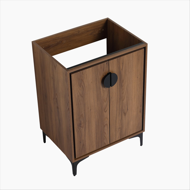 Armoire de rangement de salle de bain avec portes à fermeture douce, meuble-lavabo simple