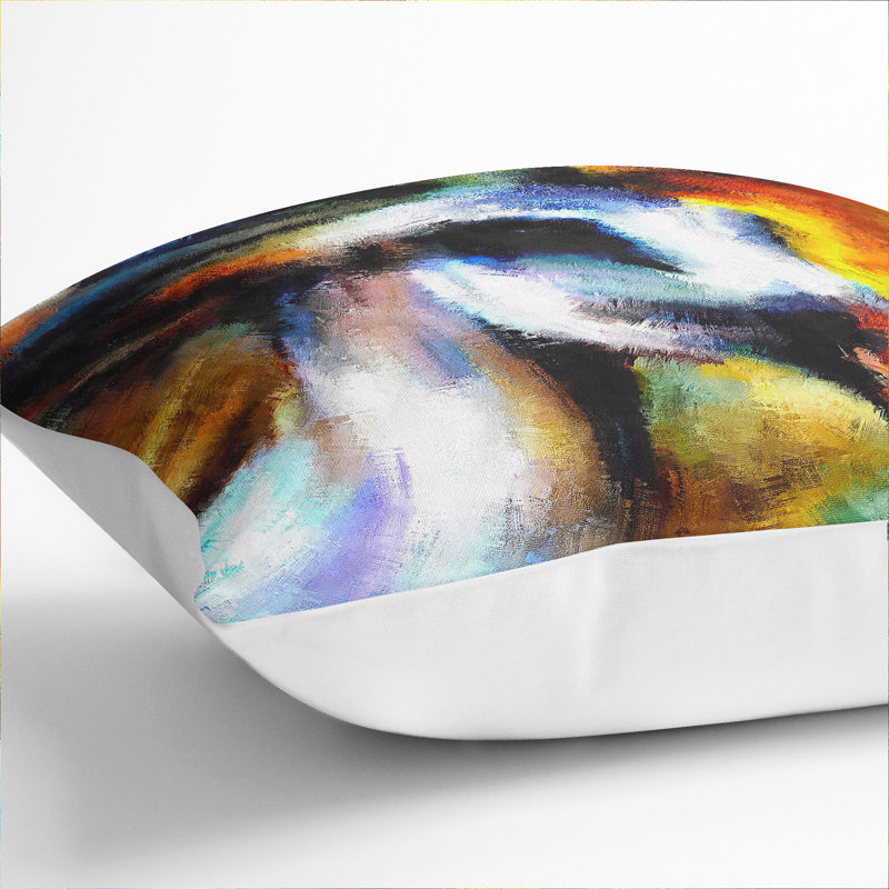 Colourful Horse Scatter Cushion, White, 40cm H x 40cm W x 15cm D