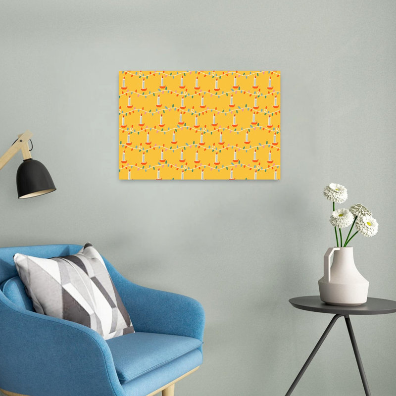 «Christmaspatternno34», impression d'art mural rétro et fantaisiste, 16" H x 24" W
