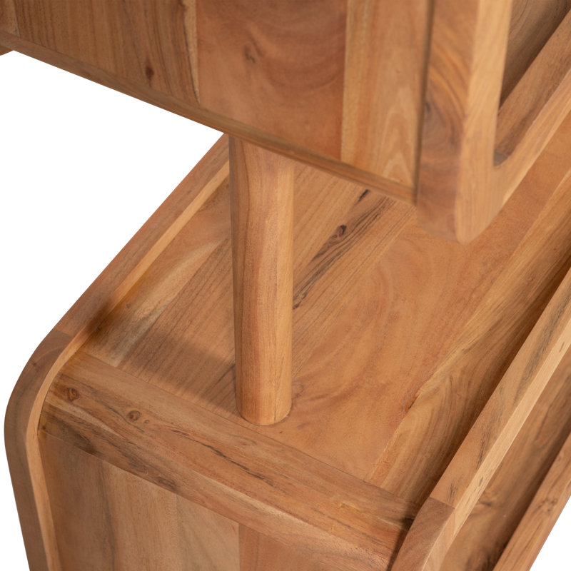 Rattle 160cm H x 82cm W Acacia Geometric Bookcase