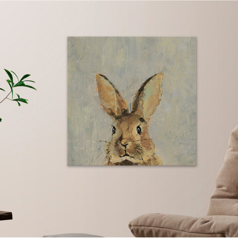 What Up Rabbit II by Julia Posokhova - Wrapped Canvas Painting, 81cm H x 81cm W x 3.81cm D