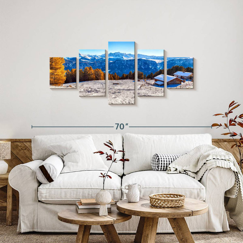 Chalet en bois en hiver, H 24 po x l 55 po