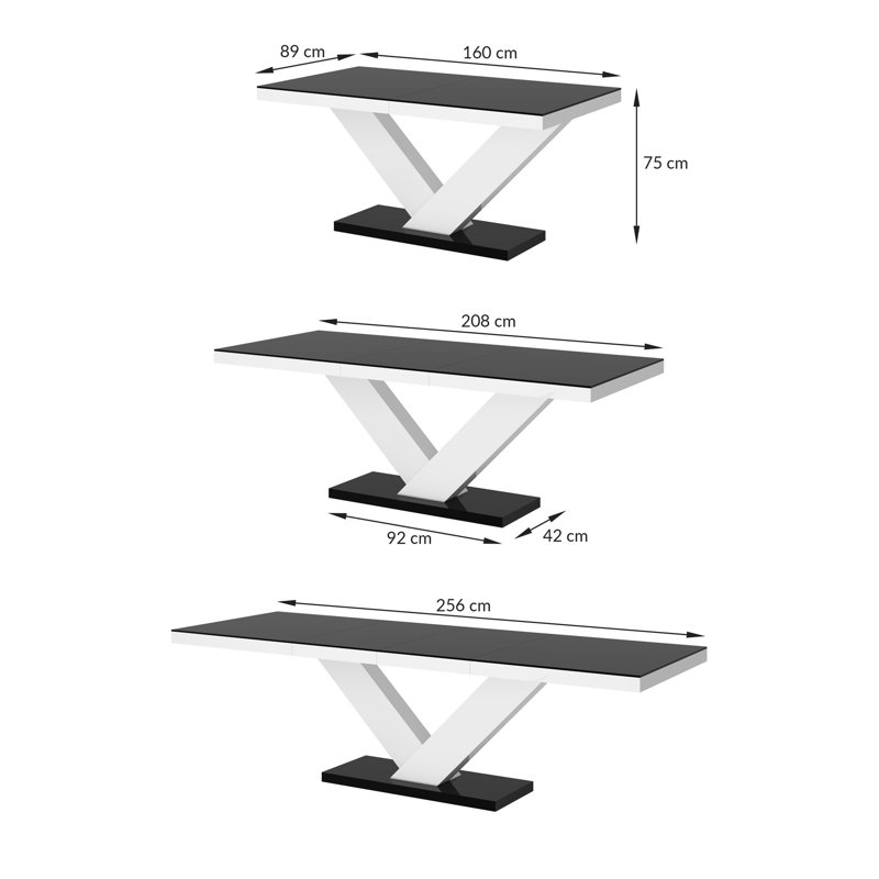 Chouquer Extendable Dining Table, Grey/White