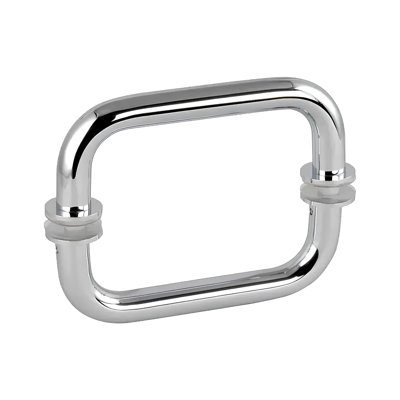 Poignée tubulaire à tirette dos à dos avec rondelles 8 po entraxe finition chrome brillant
