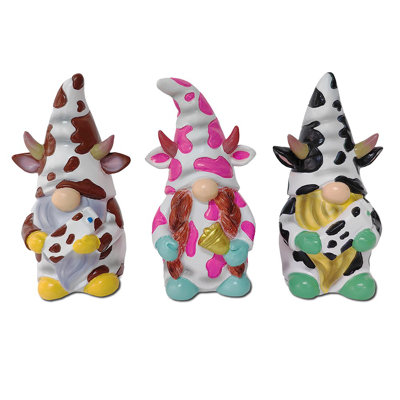 Ensemble de trois mini-gnomes Endearing Cow