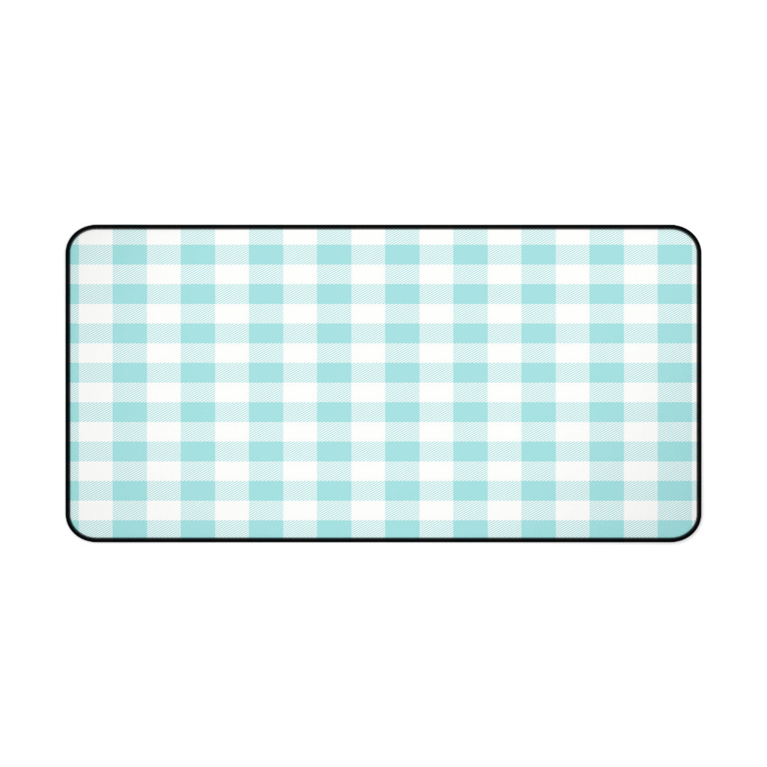 Light Blue Gingham Desk Mat