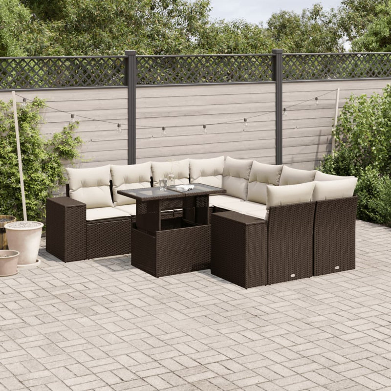 Ensemble de canapé de jardin Vidaxl - brun