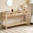 60'' Fir Veneer Entryway Table with Honeycomb-patterned Fronts,Modern Stylish Console Table-1002327949