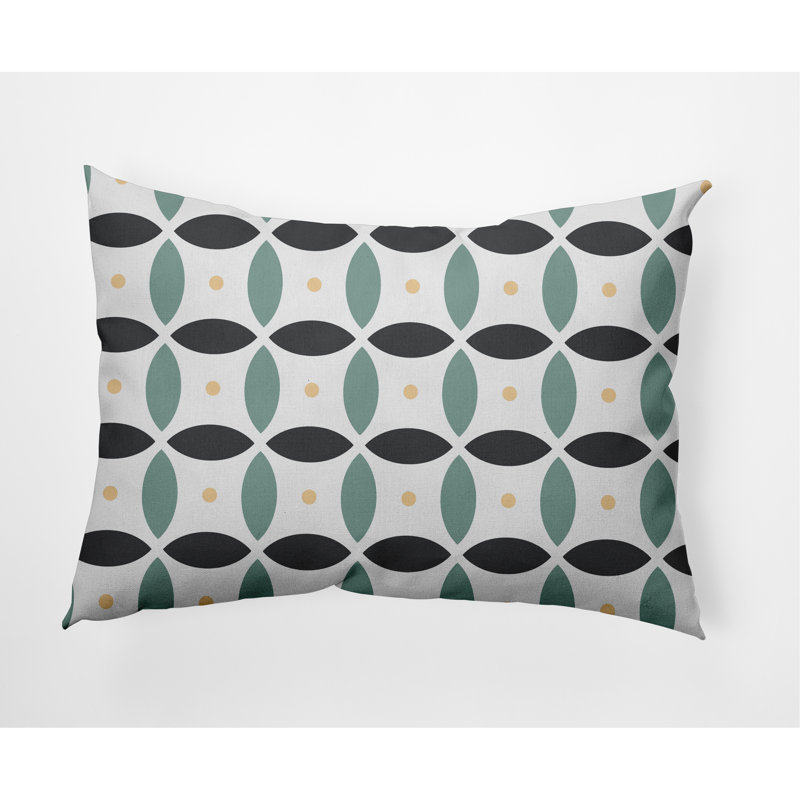 Geometric Reversible Throw Pillow, Gray/Green