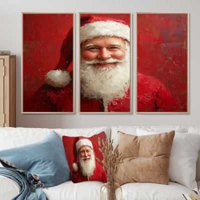 «Santa's Red suit for Christmas II - Christmas Santa», ensemble de reproductions d'art mural