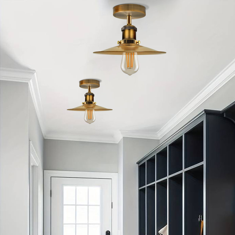 Brenna Semi Flush Mount, Yellow Brass