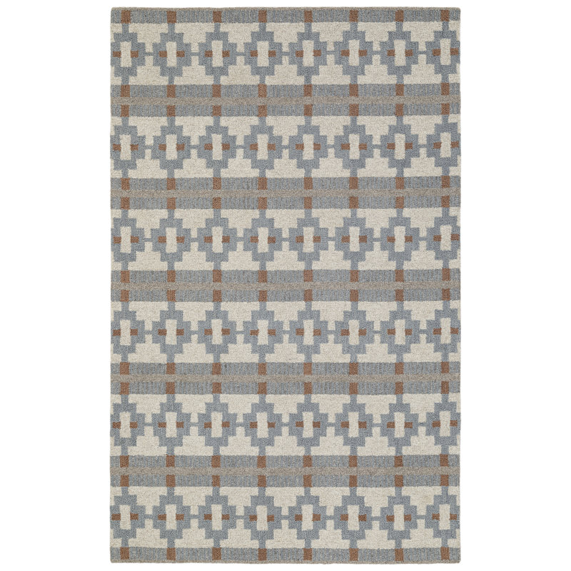 Gray and Brown Hand-Tufted Wool Rectangle Rug
