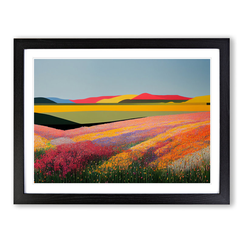 Ultimate Spring Meadow Landscape - Framed Print, Black Framed, 46cm H x 64cm W x 2cm D