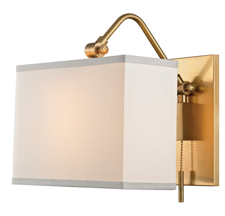 Leyden Solid Brass Flush Mounted Sconce, Aged Brass