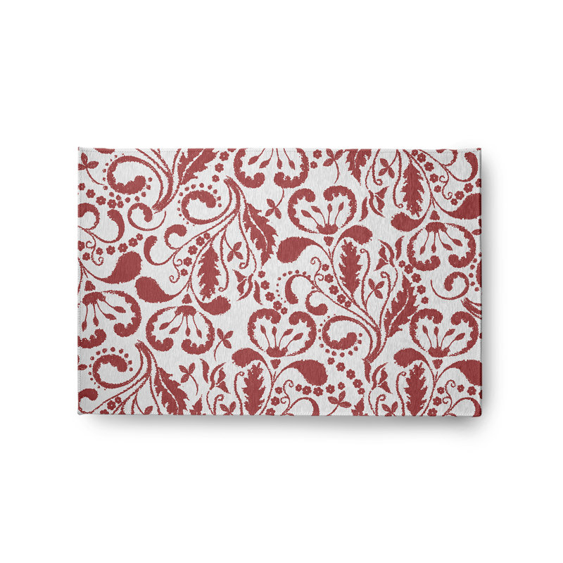 Bavita Chenille Floral Indoor / Outdoor Rug, Rectangle 2' x 3'