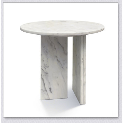 Table basse en marbre véritable blanc naturel véritable, petit accent de salon, veinage unique, design durable et élégant