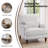 Upholstered Beige Nailhead Trim Accent Chair with Throw Pillow and Solid Wood Legs-119346035