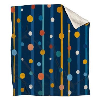 Polka Dots Fleece Throw Blanket - Pattern Throws for Sofas or Beds