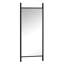 Échelle en bois massif Miroir pleine grandeur rectangulaire noir pleine grandeur pour porte de salle de bain de chambre à coucher murale avec cadre en aluminium (71 * 31 * 2 pouces)