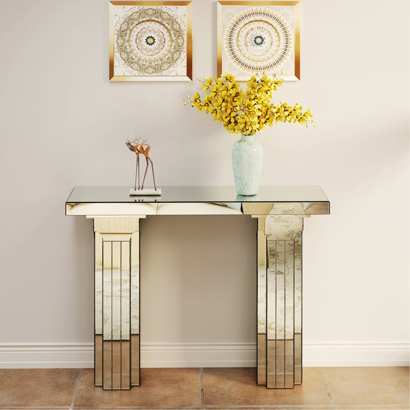 Console à miroir, table d'entrée rectangulaire pour le salon