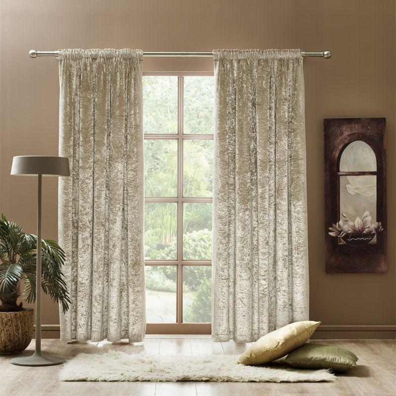Baker Room Darkening Curtain Pair, Light Cream, 168 W x 137 D cm