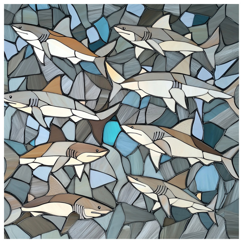 Édredon Sharks en vitrail, Très grand lit