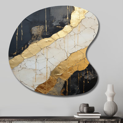 Kain - Abstract Spirals Irregular Shape Metal Wall Decor, Modern Asymmetrical Metal Art Print