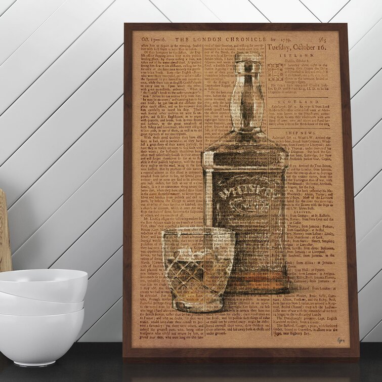 Vintage Whiskey by Eyre Tarney - Picture Frame Print on Paper Steelside Size: 24 H x 16 W x 1.5 D
