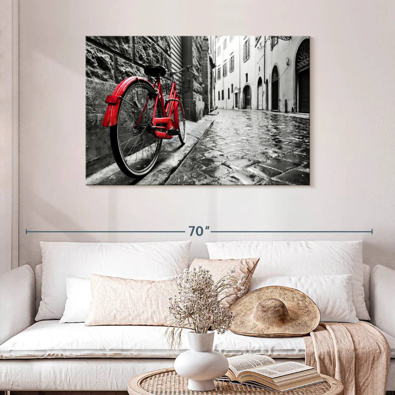 Mehar Red Bicycle Pop, 30" H x 45" W