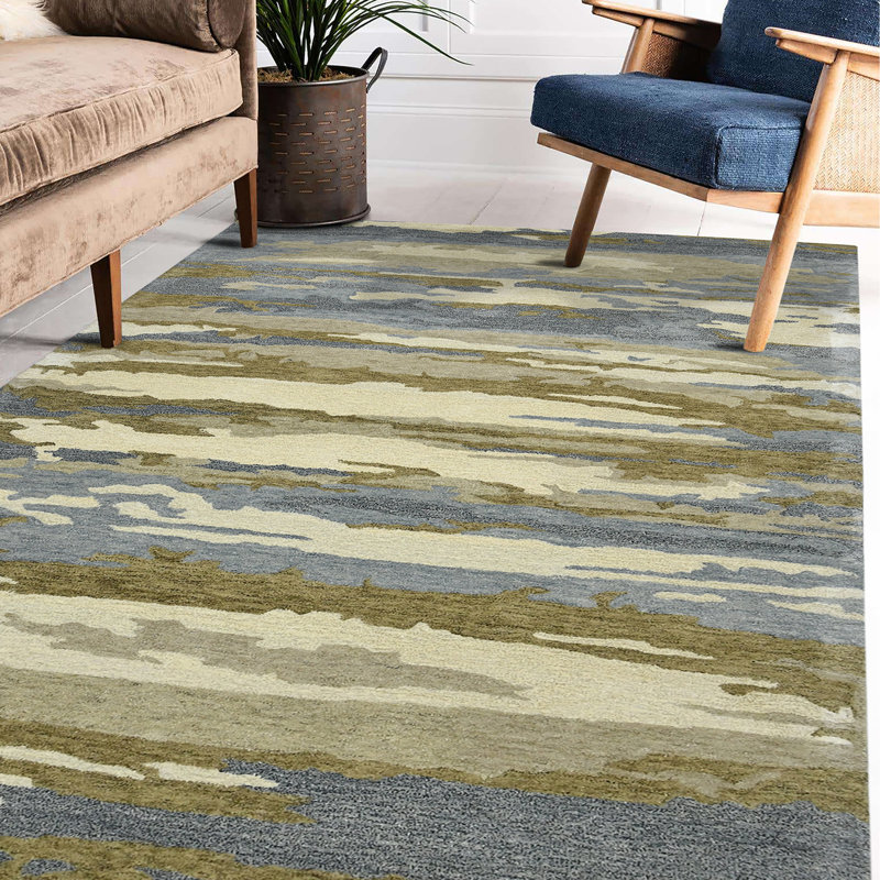 Tapis en laine tissé à la main Husman, Rectangle 4 pi x 6 pi