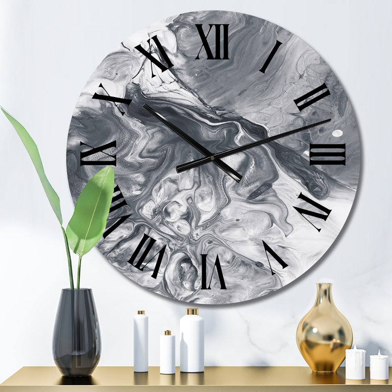 Horloge murale moderne blanche et grise, Petit