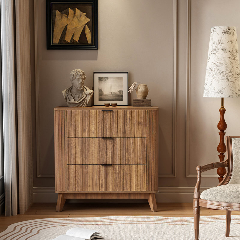 Commode 3 tiroirs cannelée (l 31,5 po)