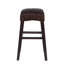 Tabouret de bar en jacinthe d'eau tissé sans dossier 30 po Maui Coastal, cadre en bois de manguier massif avec repose-pieds intégré, brun foncé-415784596-444782035