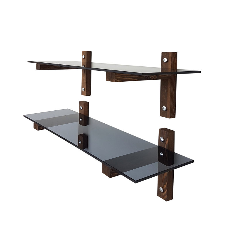 Maraiah 2 Piece Bracket Shelf, Walnut Fume