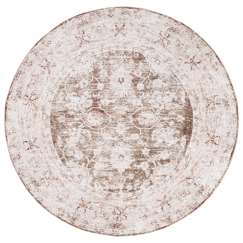 Vintage Oushak Performance Oriental Rug, Round 6'7"