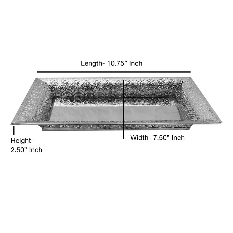Plateau de coiffeuse à plateaux perforés, H 2,5 po x L 13,75 po x l 7,5 po, Chrome